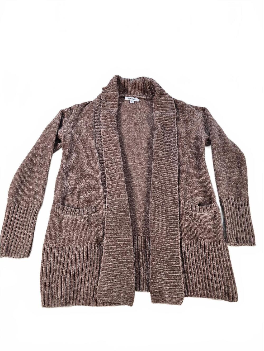 Orvis Cozy Chenille Shawl Collar Cardigan Sweater Womens XS Fall Cabincore